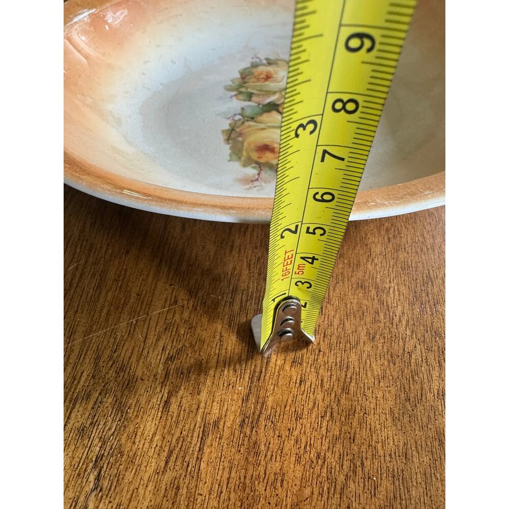 Vintage W.S. George Derwood 212 B Peach Rose Floral 9" Serving Bowl Lusterware - Picture 5 of 8